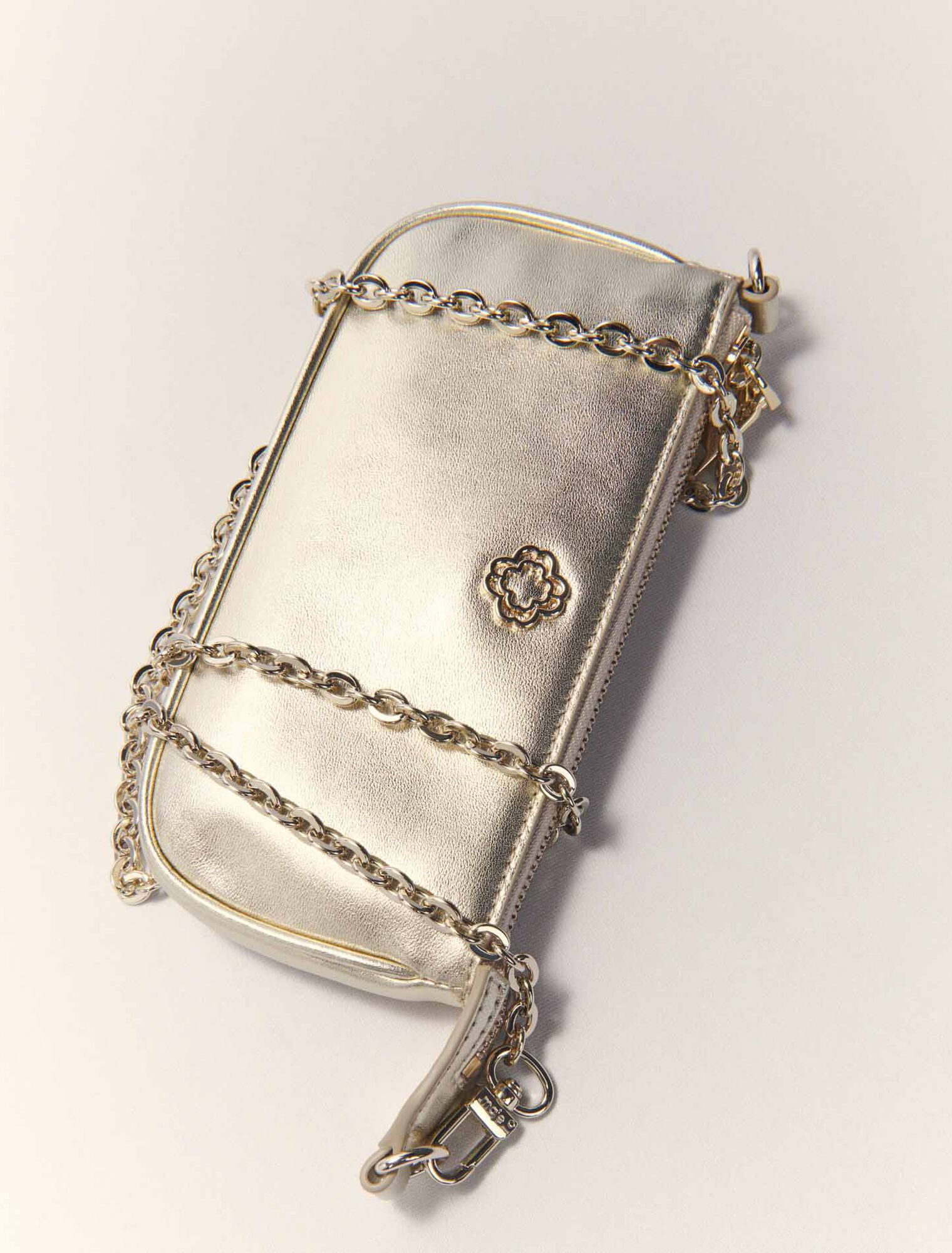 Pochette en cuir métallisé