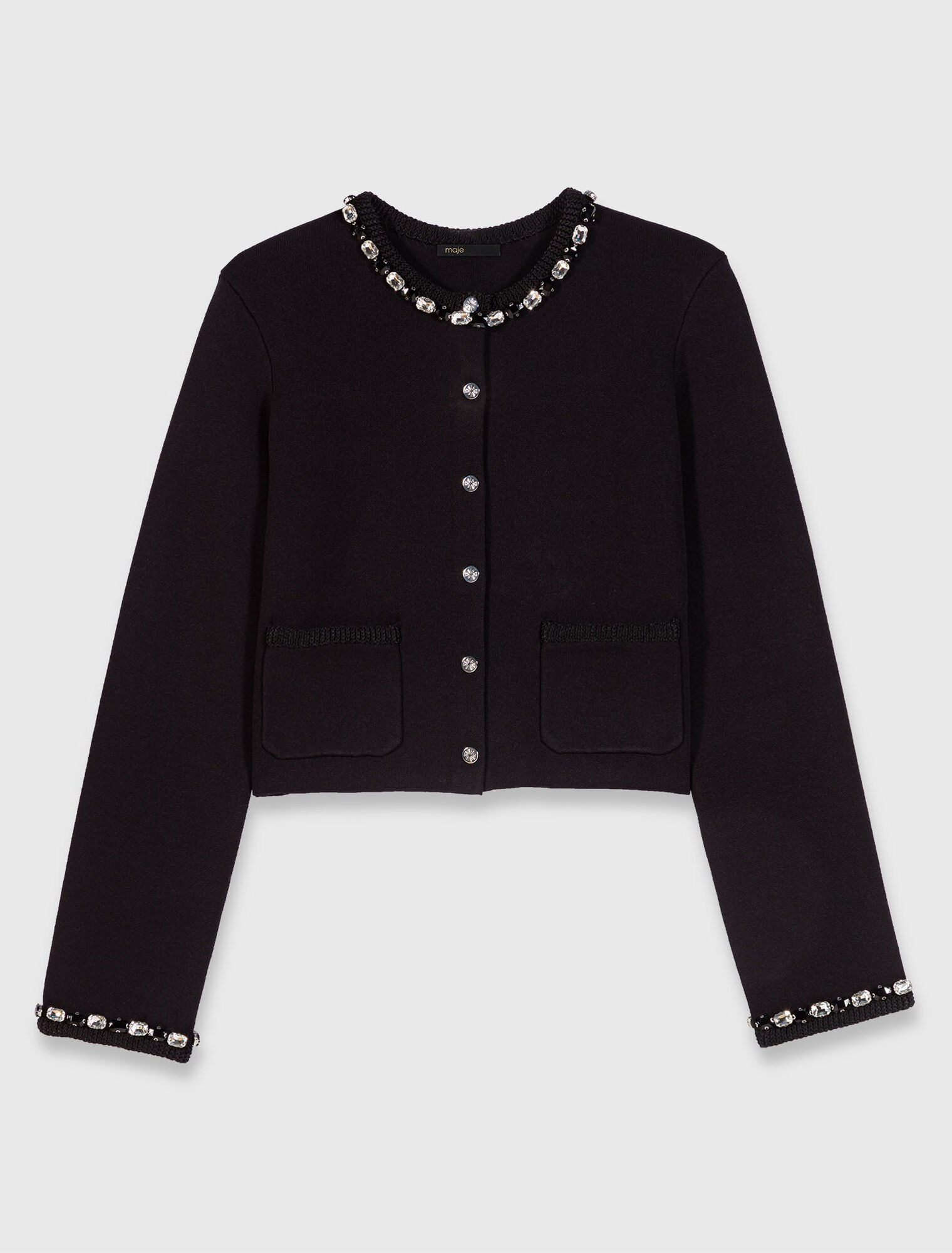 Cardigan court et détails bijoux