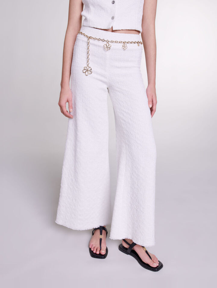 Pantalon large en tweed
