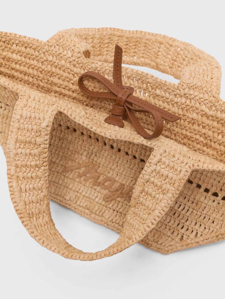 Mini cabas en raphia naturel