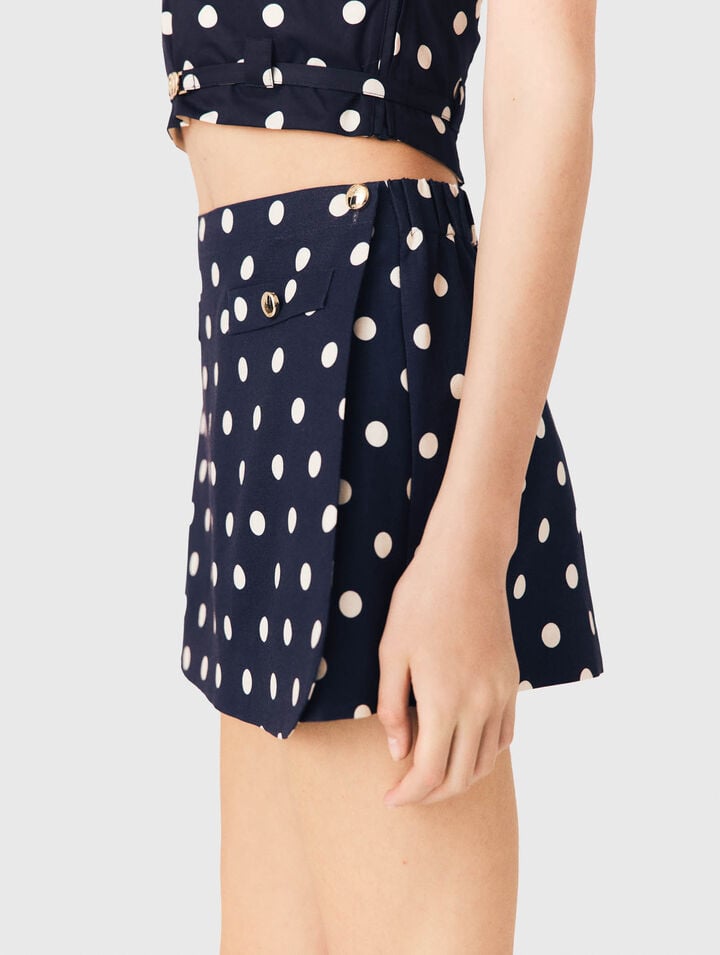 Short trompe l'&oelig;il en lin m&eacute;lang&eacute;
