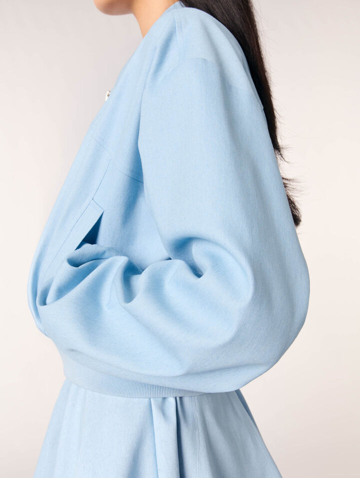 Blouson bomber court en denim