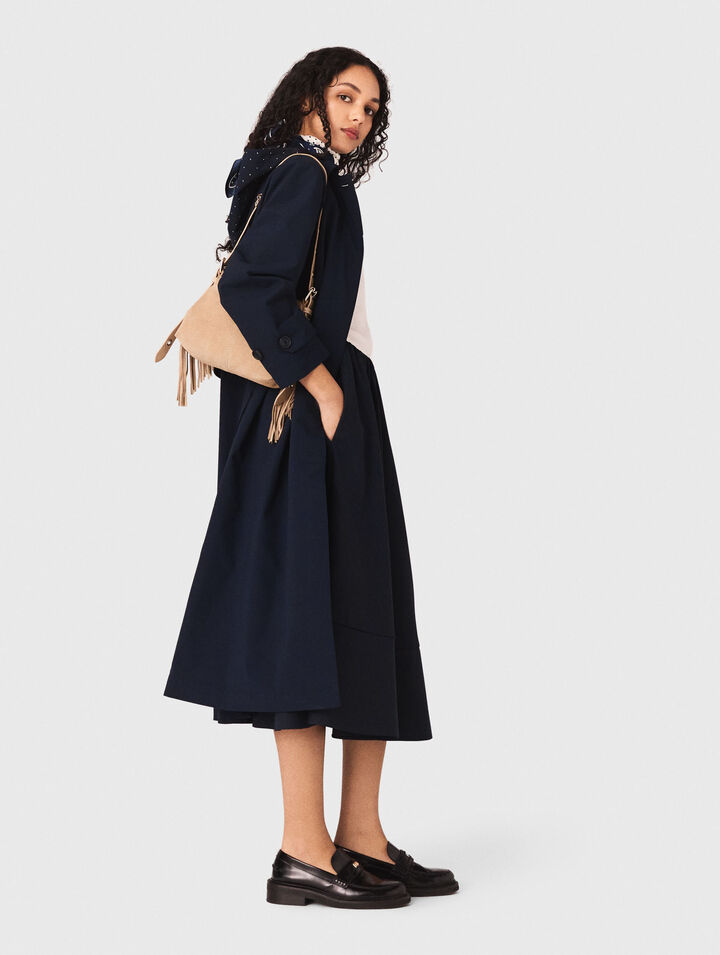 Trench &agrave; capuche strass&eacute;e amovible