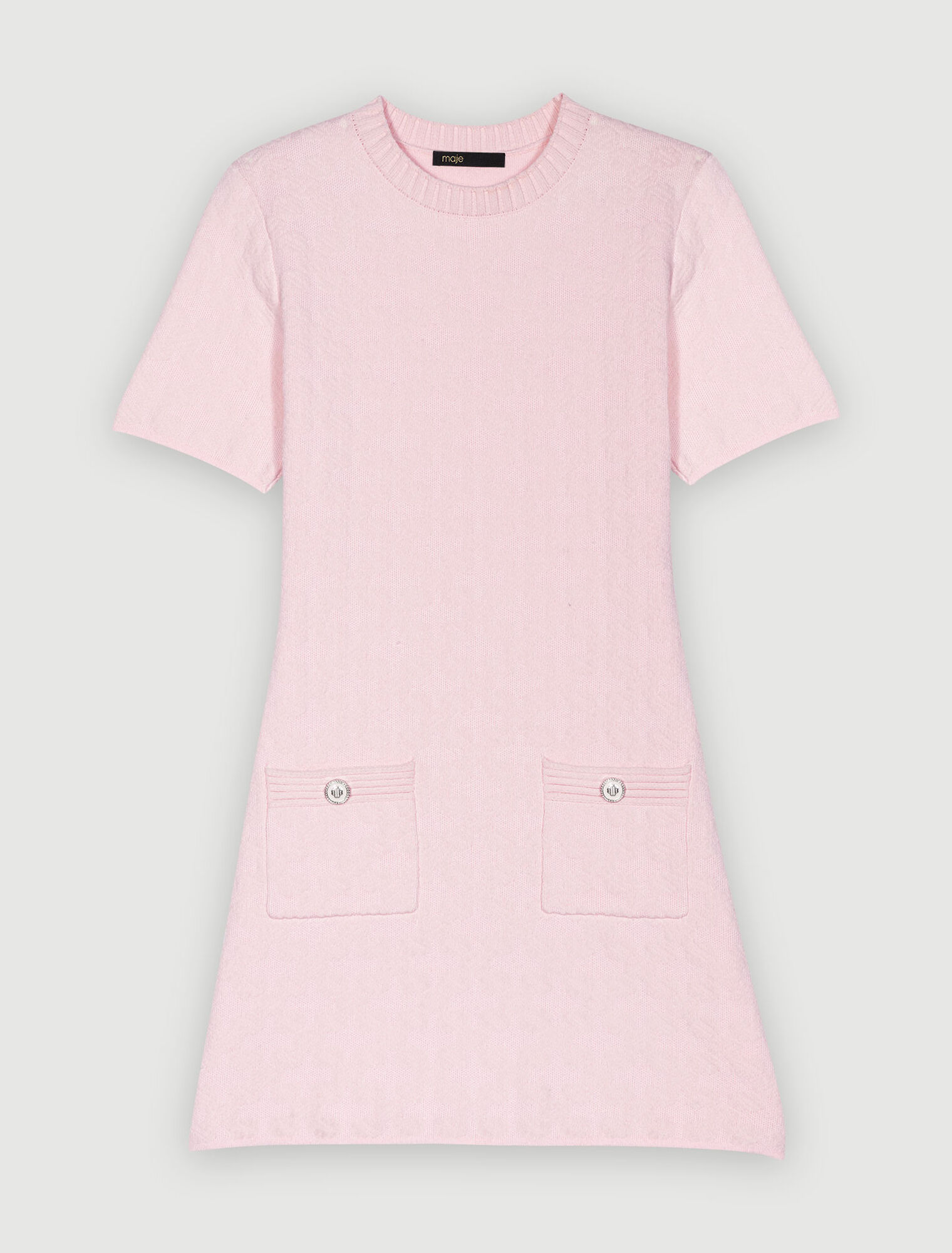 Robe en maille texturée rose