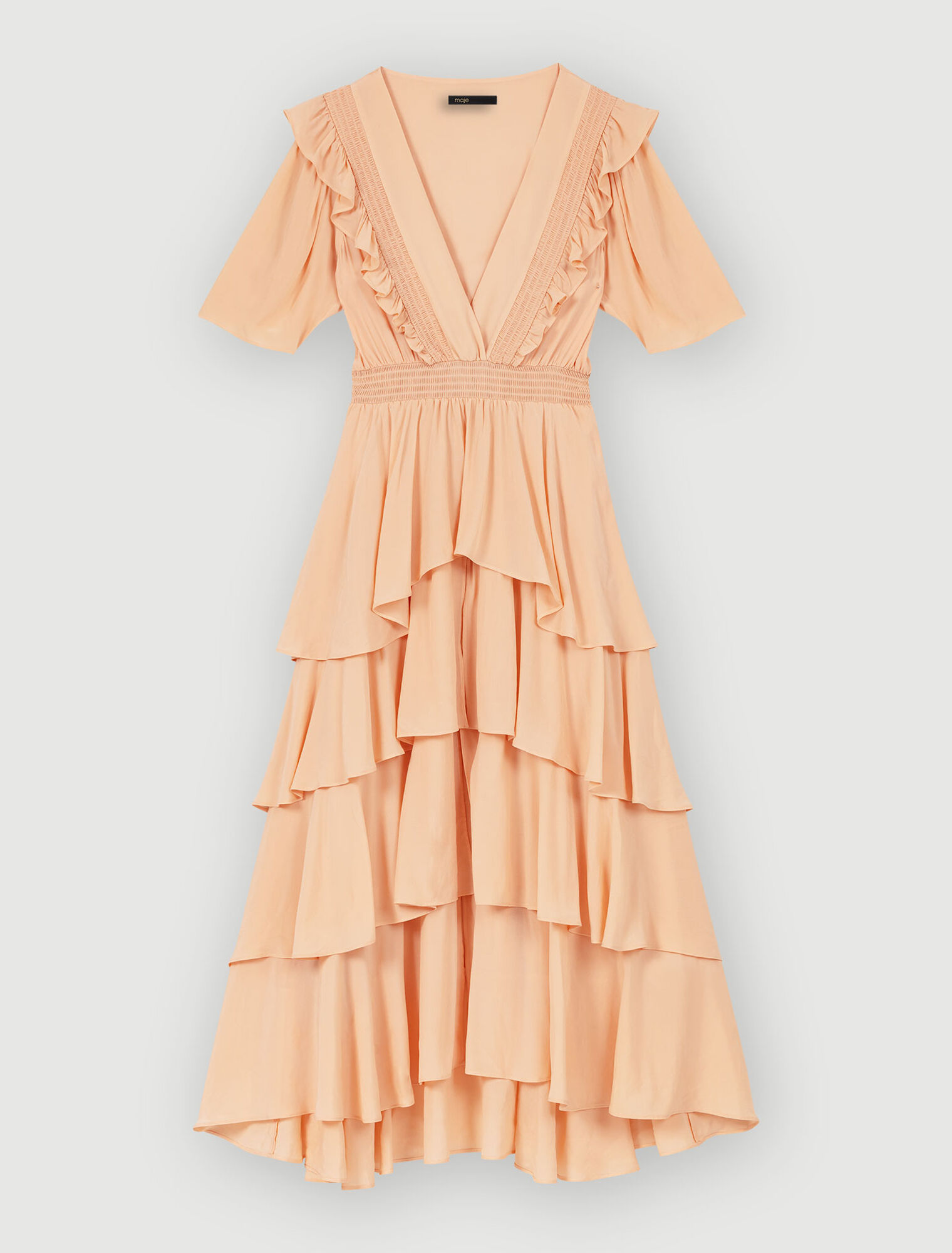 Robe longue volantée