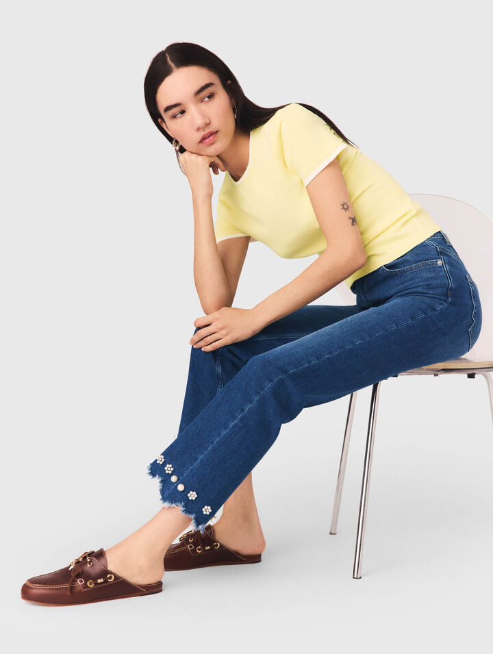 Jean bootcut avec perles
