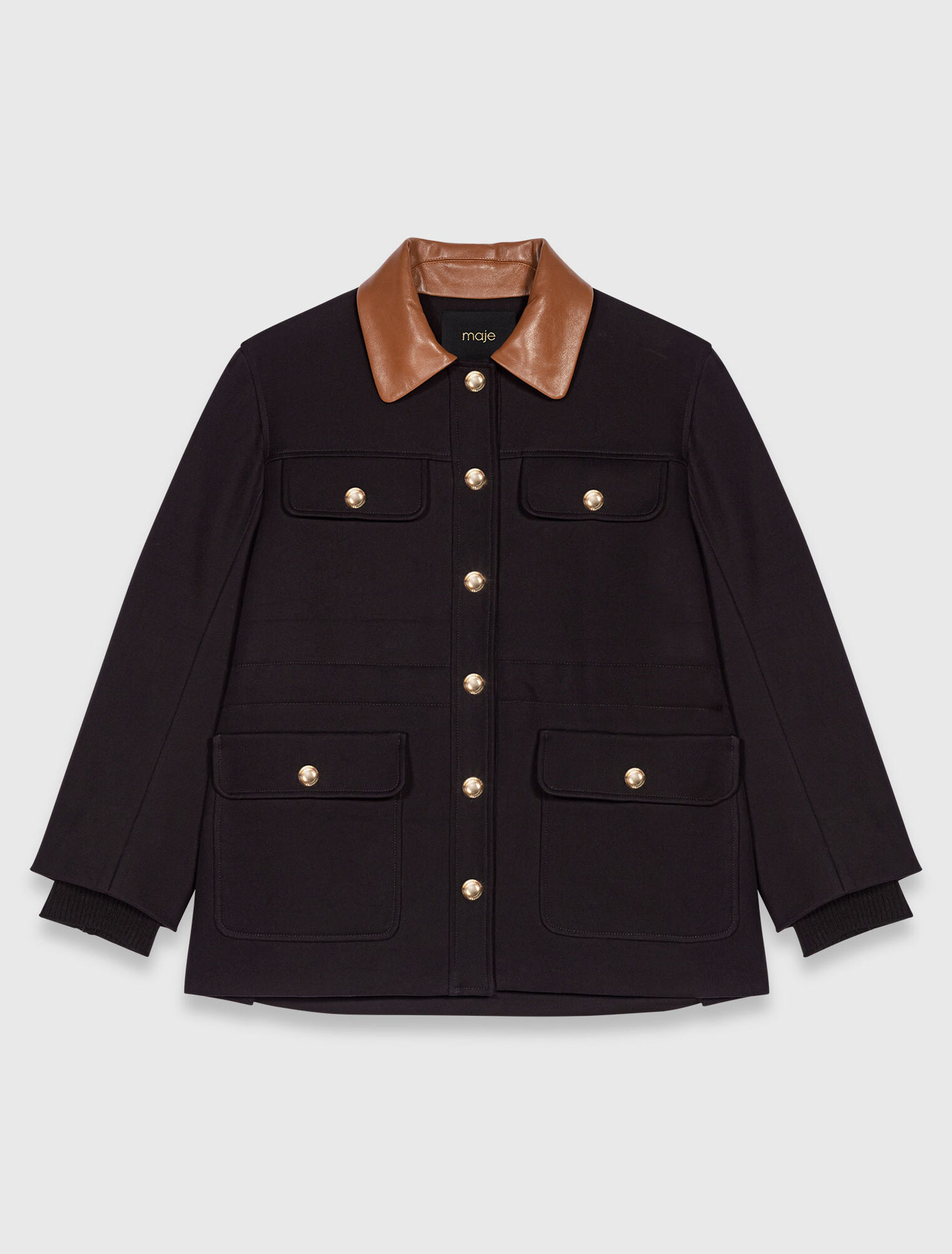Parka avec col en cuir amovible