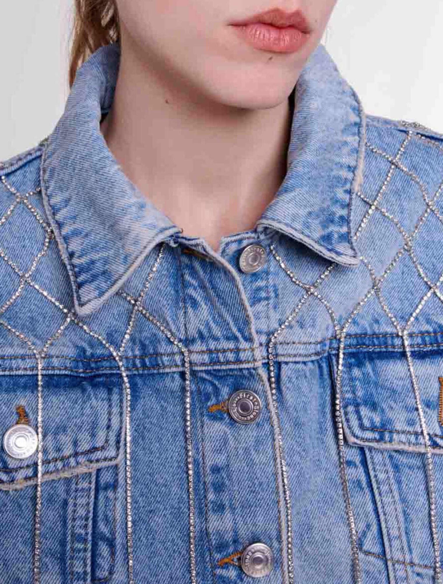 Blouson en jean strassé