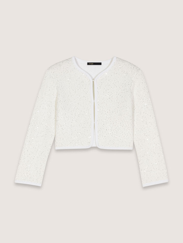 Cardigan court à strass