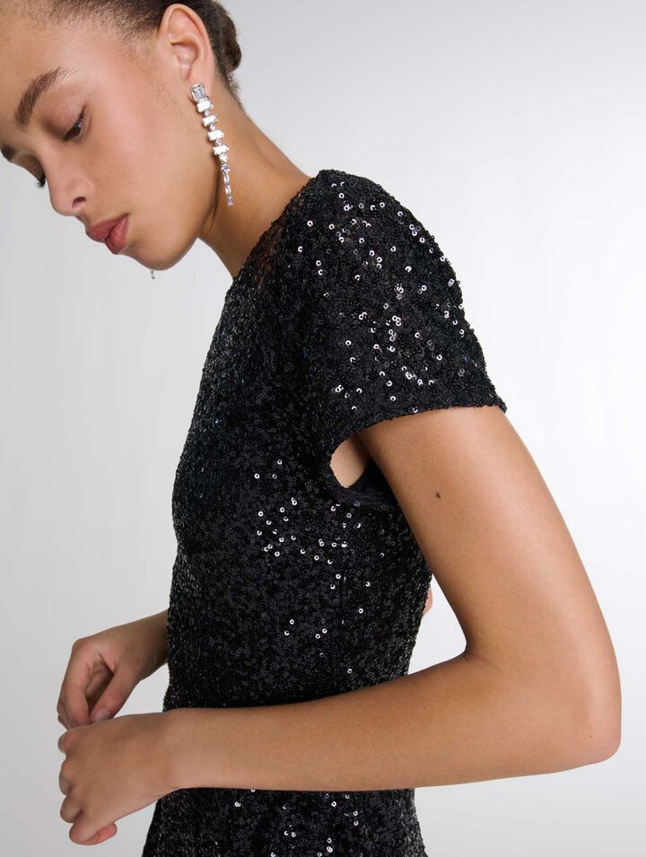 Robe courte à sequins