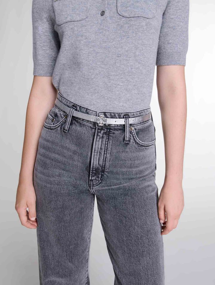 Ceinture fine à boucle Clover