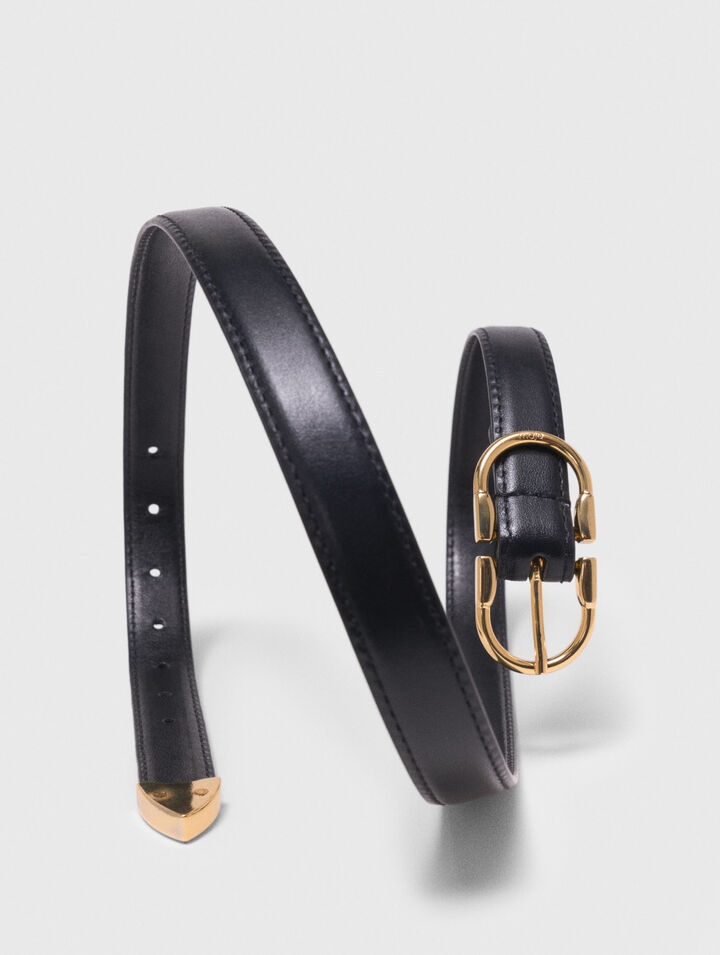 Ceinture en cuir à double boucle