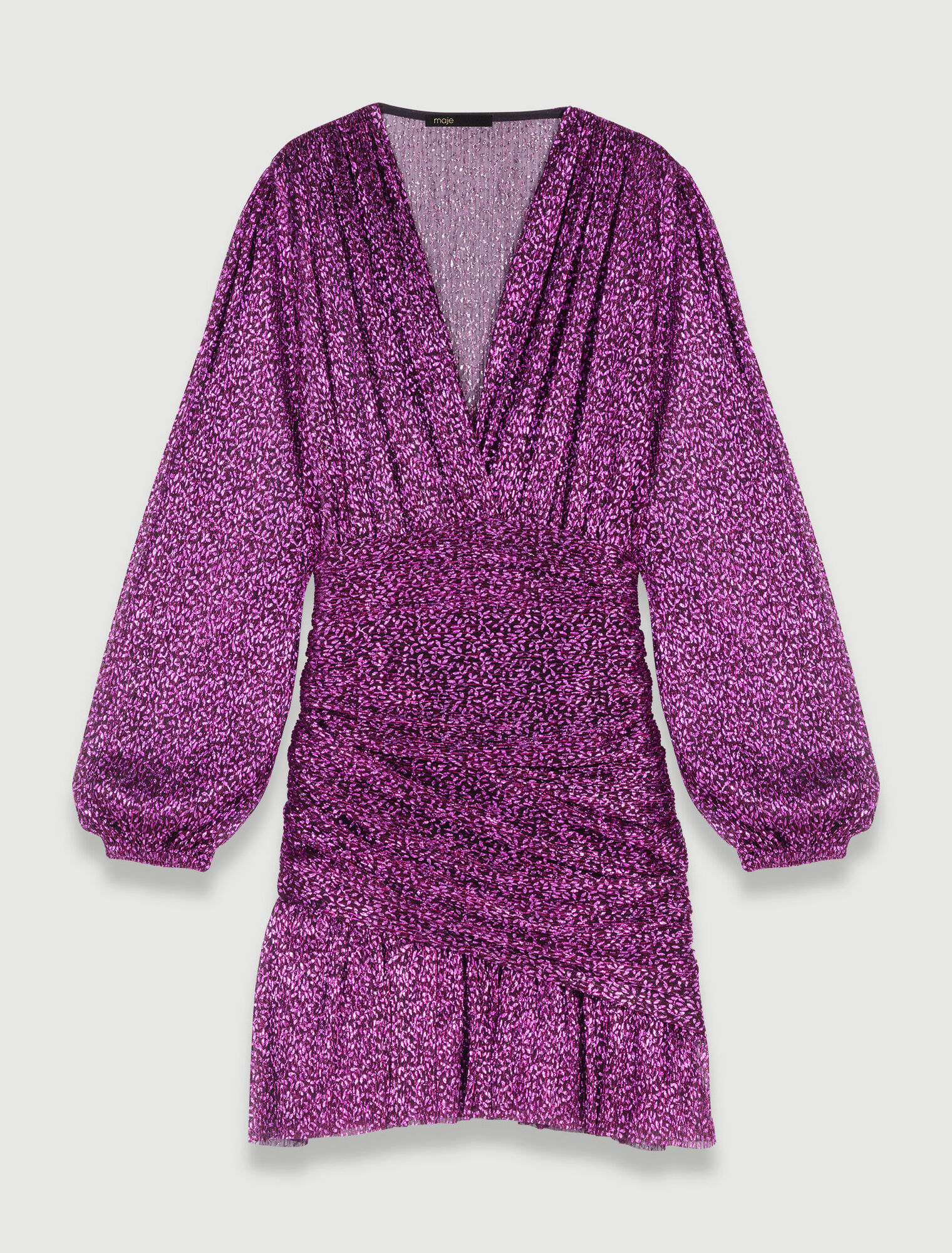 Robe plissée fibres métallisées