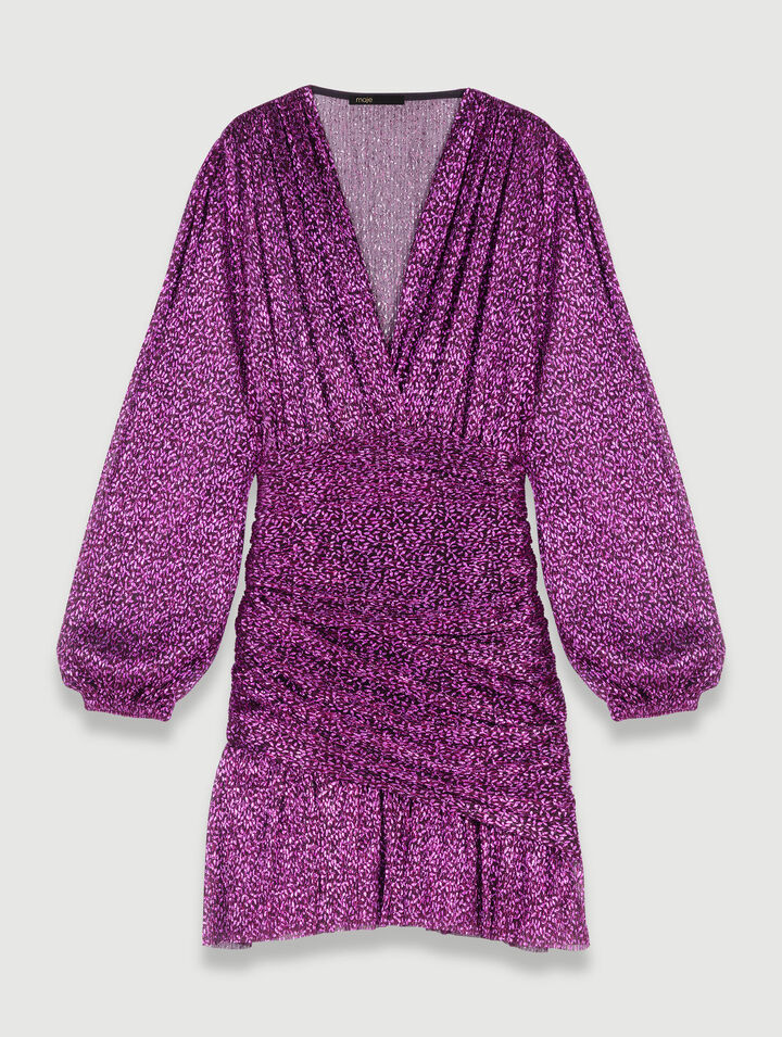 Robe plissée fibres métallisées