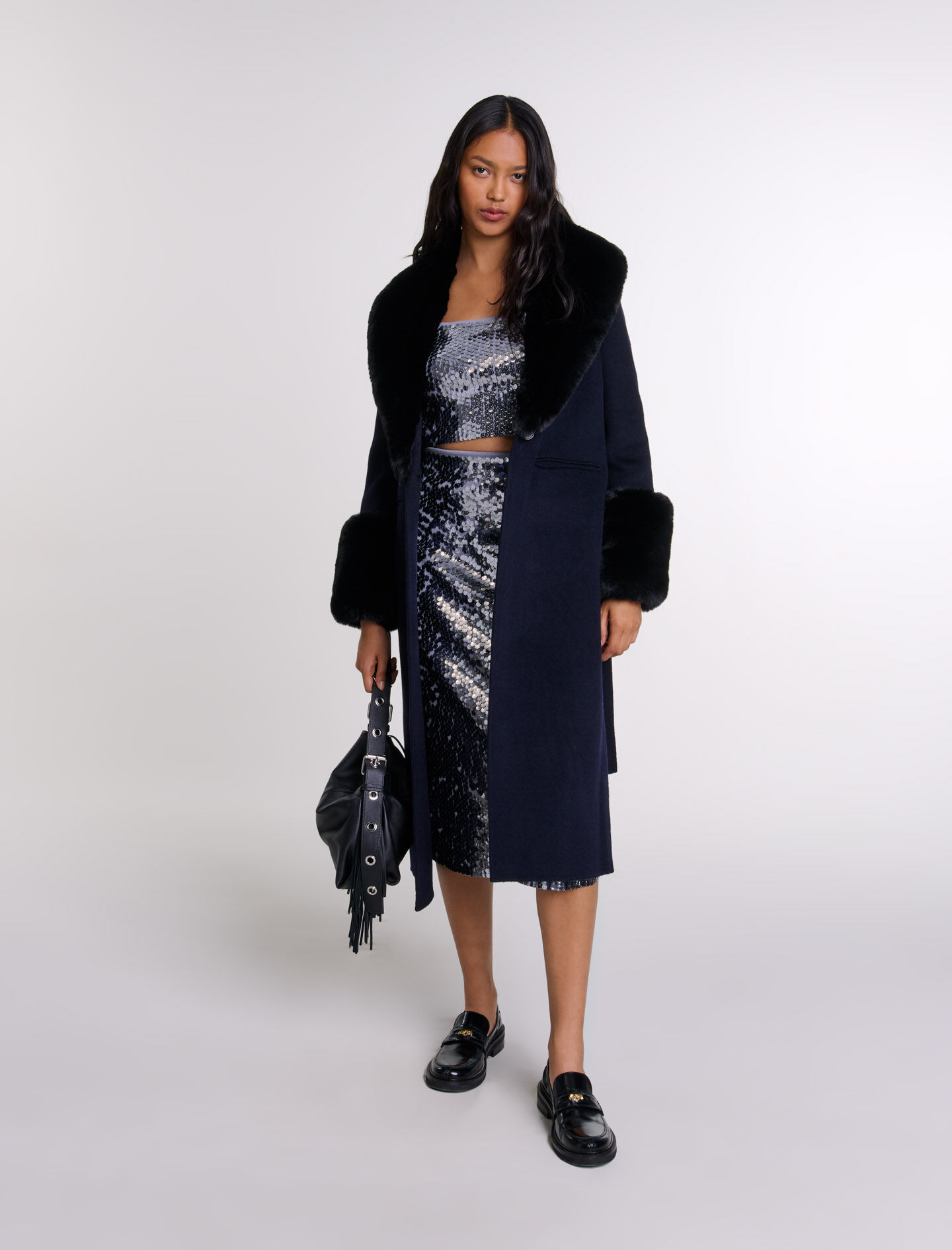 Manteau maje bleu marine new arrivals