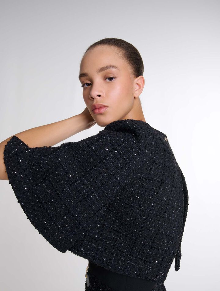 Robe courte 2-en-1 en tweed