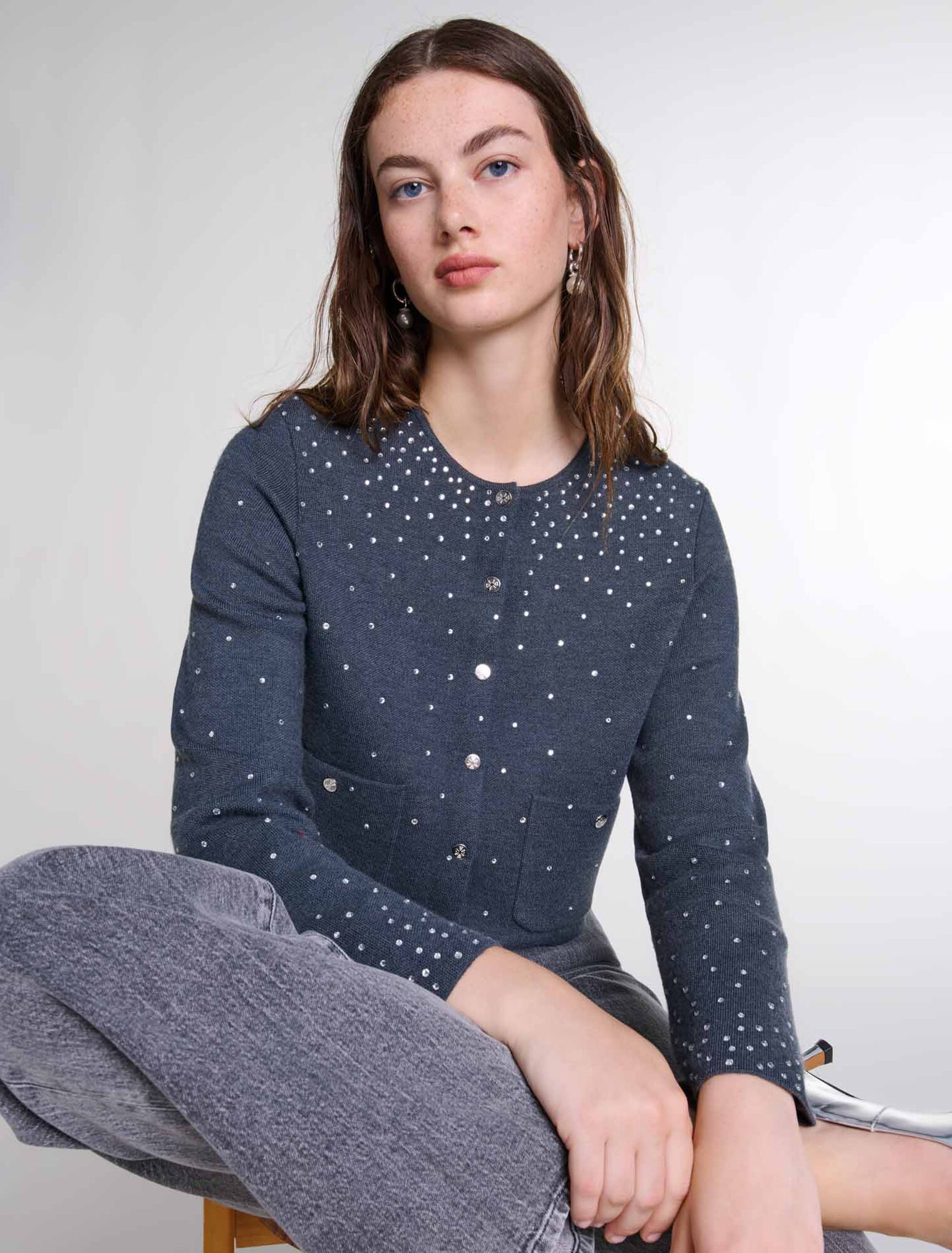 Pull en maille à strass