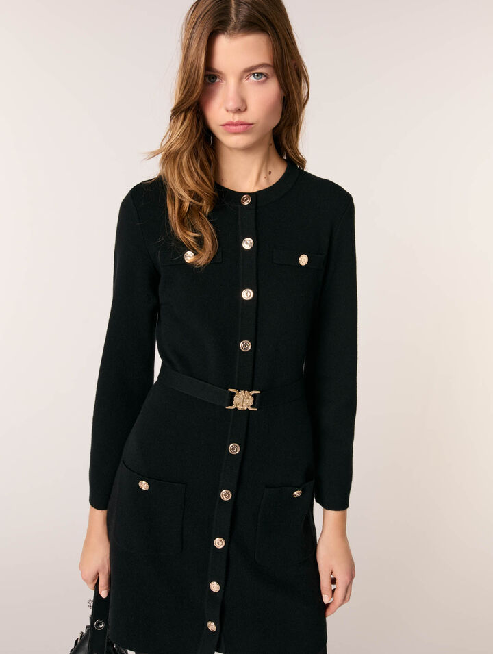 Robe maille 2-en-1 cape amovible
