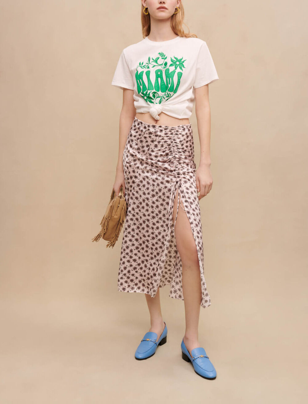 Jupe midi fendue Jupes Shorts Maje