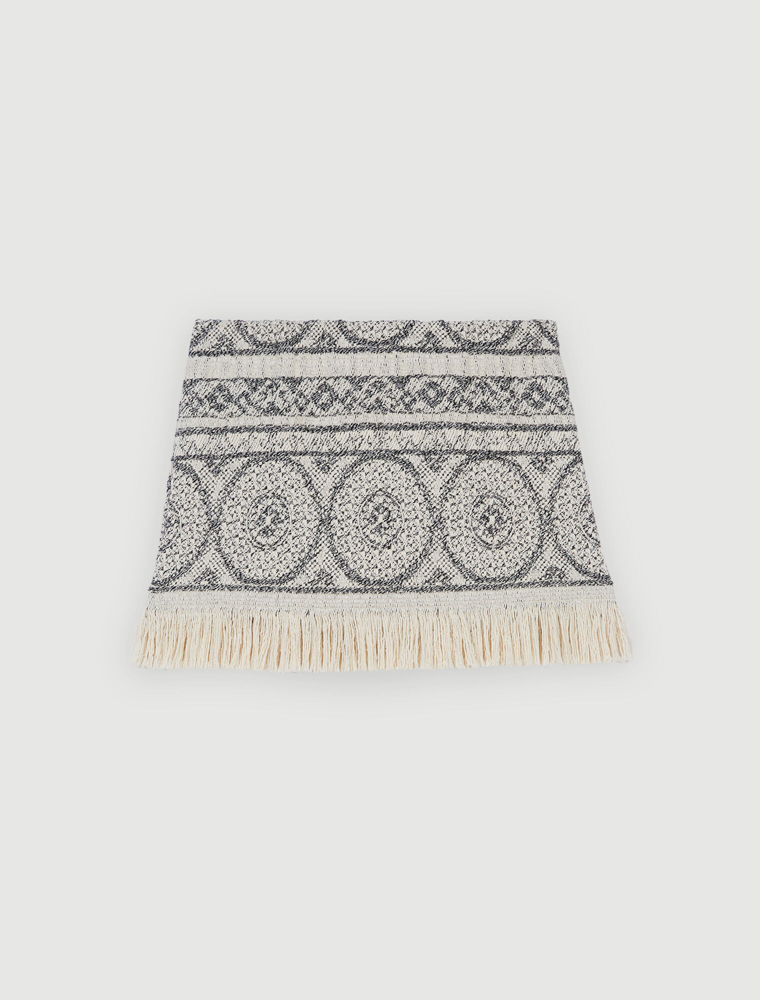 Jupe façon short en jacquard à franges