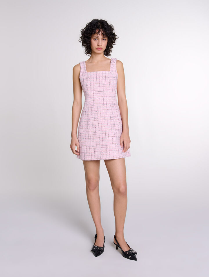 Robe sans manches en tweed