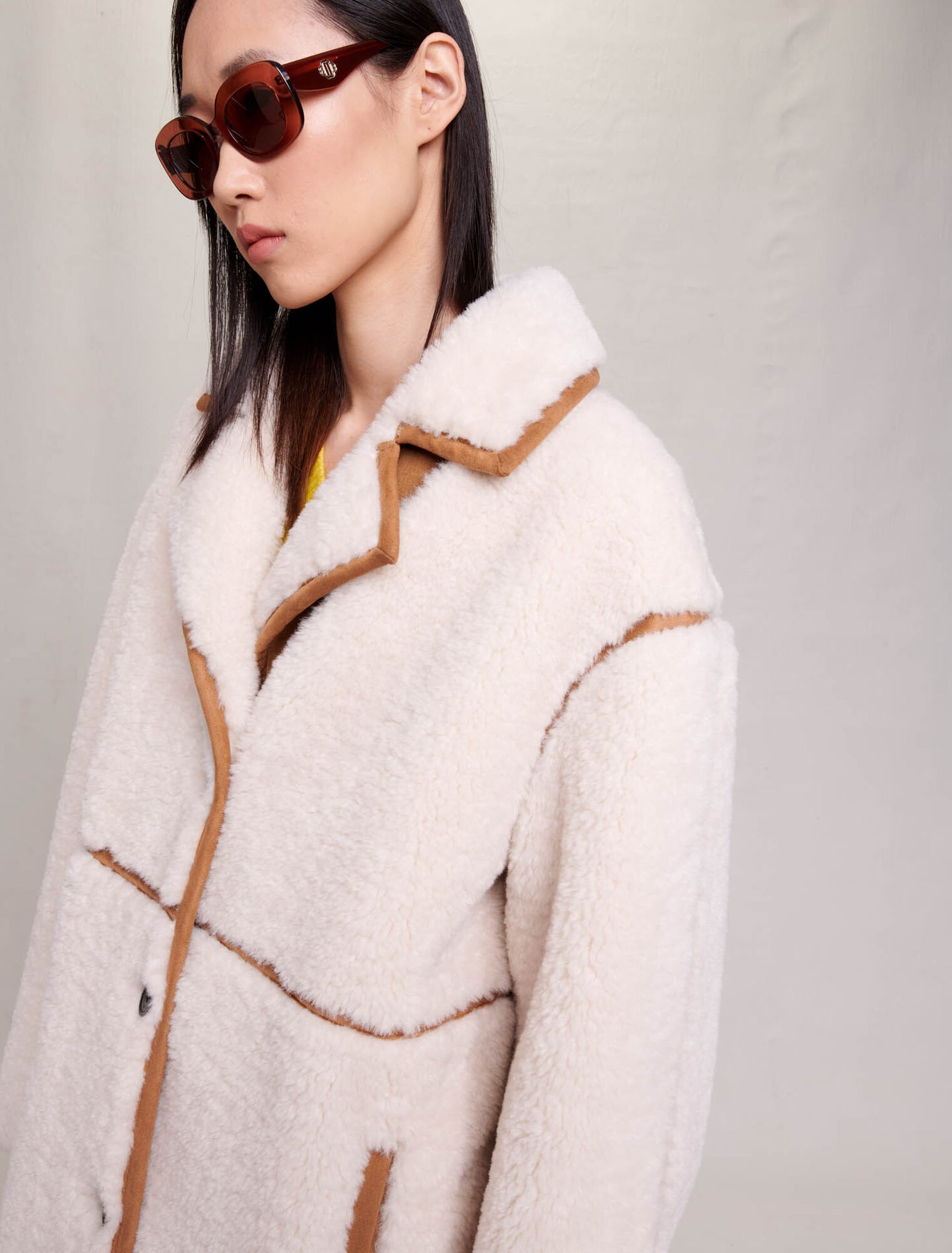 Manteau long patchwork