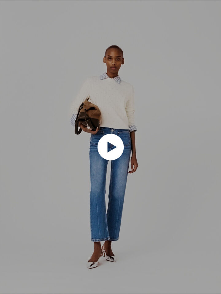 Jean denim &agrave; poches