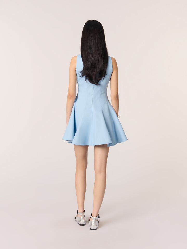 Robe courte évasée en coton
