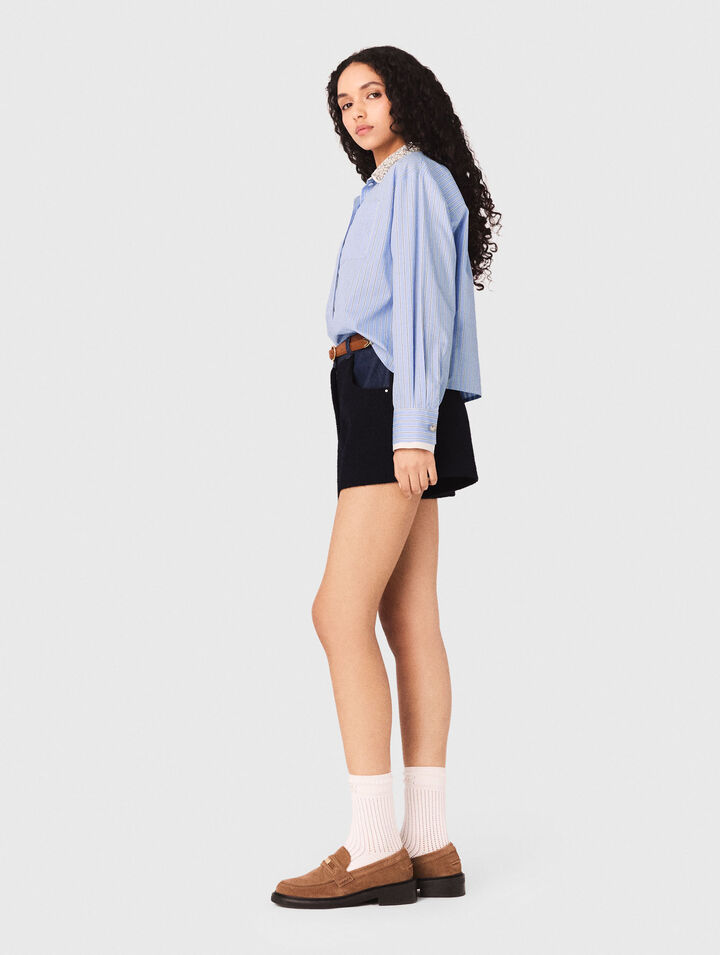 Chemise &agrave; col bijoux amovible