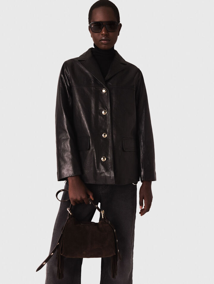 Veste en cuir matelassé 