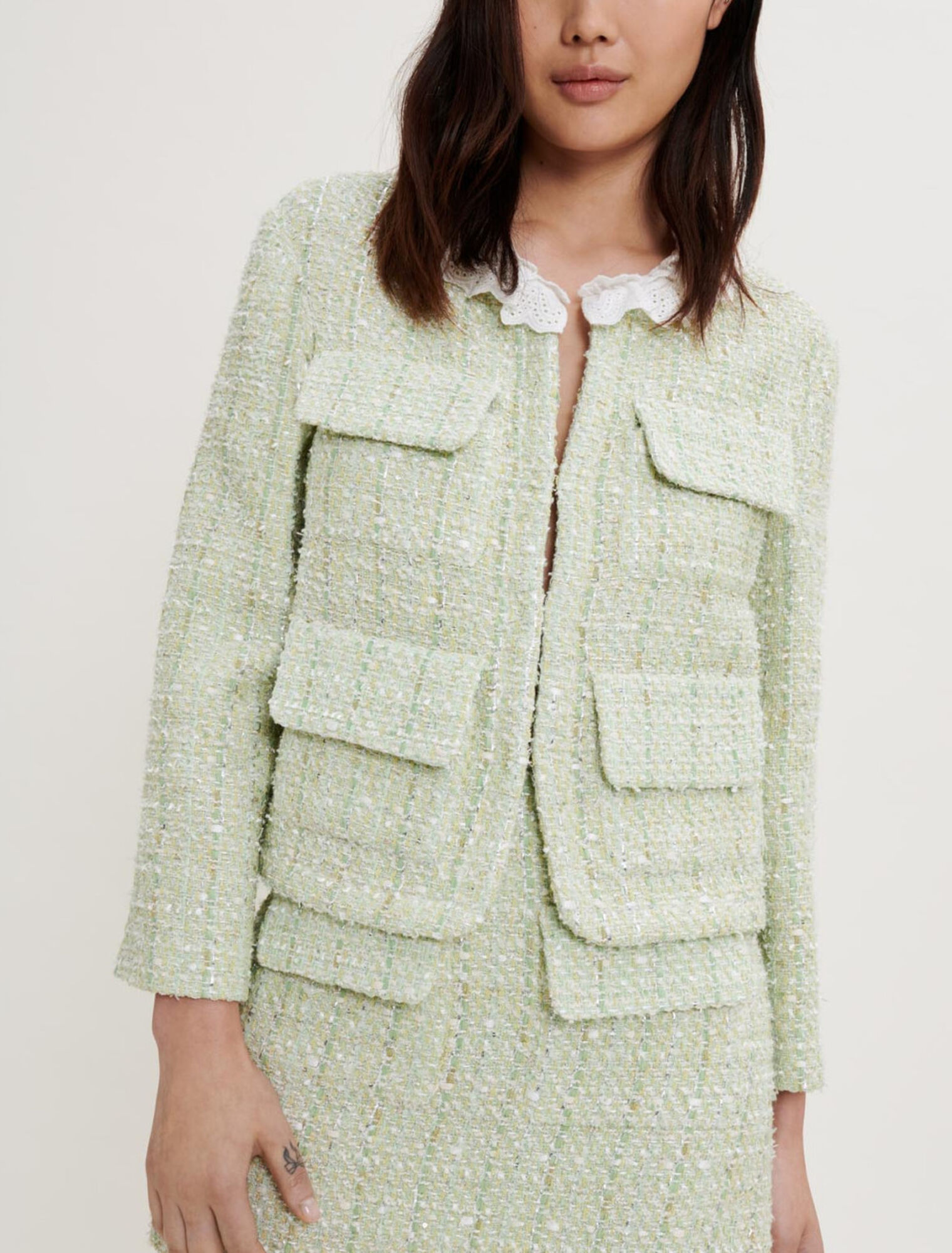 Veste en tweed avec brillance