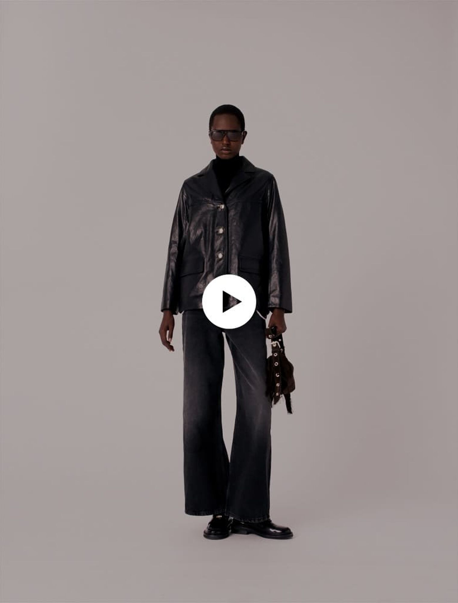 Veste en cuir matelassé 