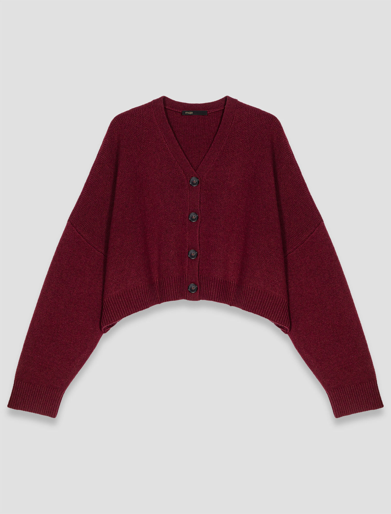 Cardigan cropped en laine mélangée