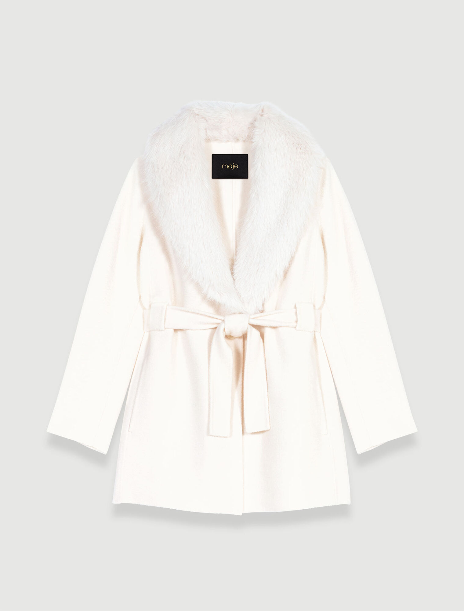 Manteau long en fausse fourrure