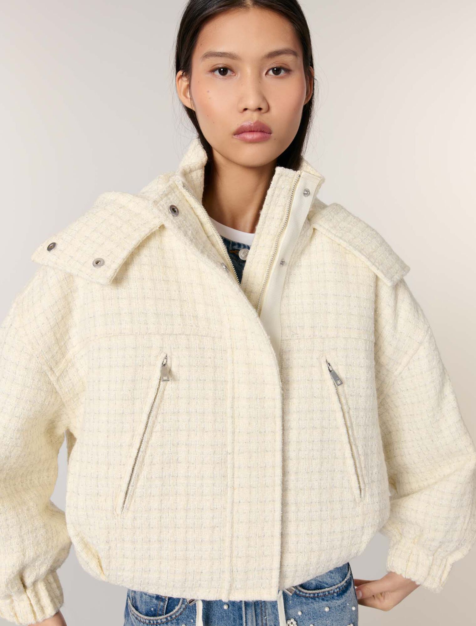 Doudoune en tweed
