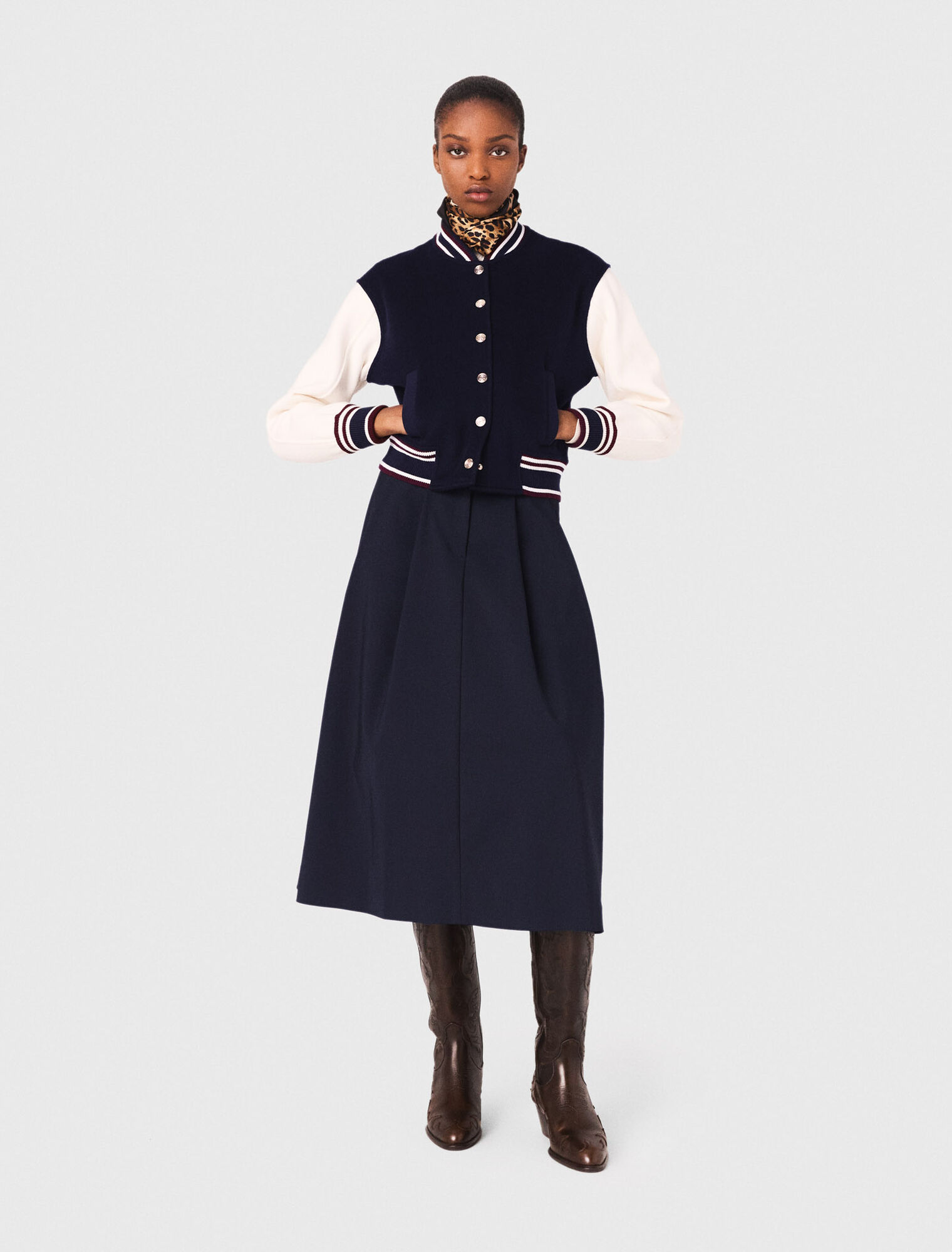 Bomber en tissu mélangé