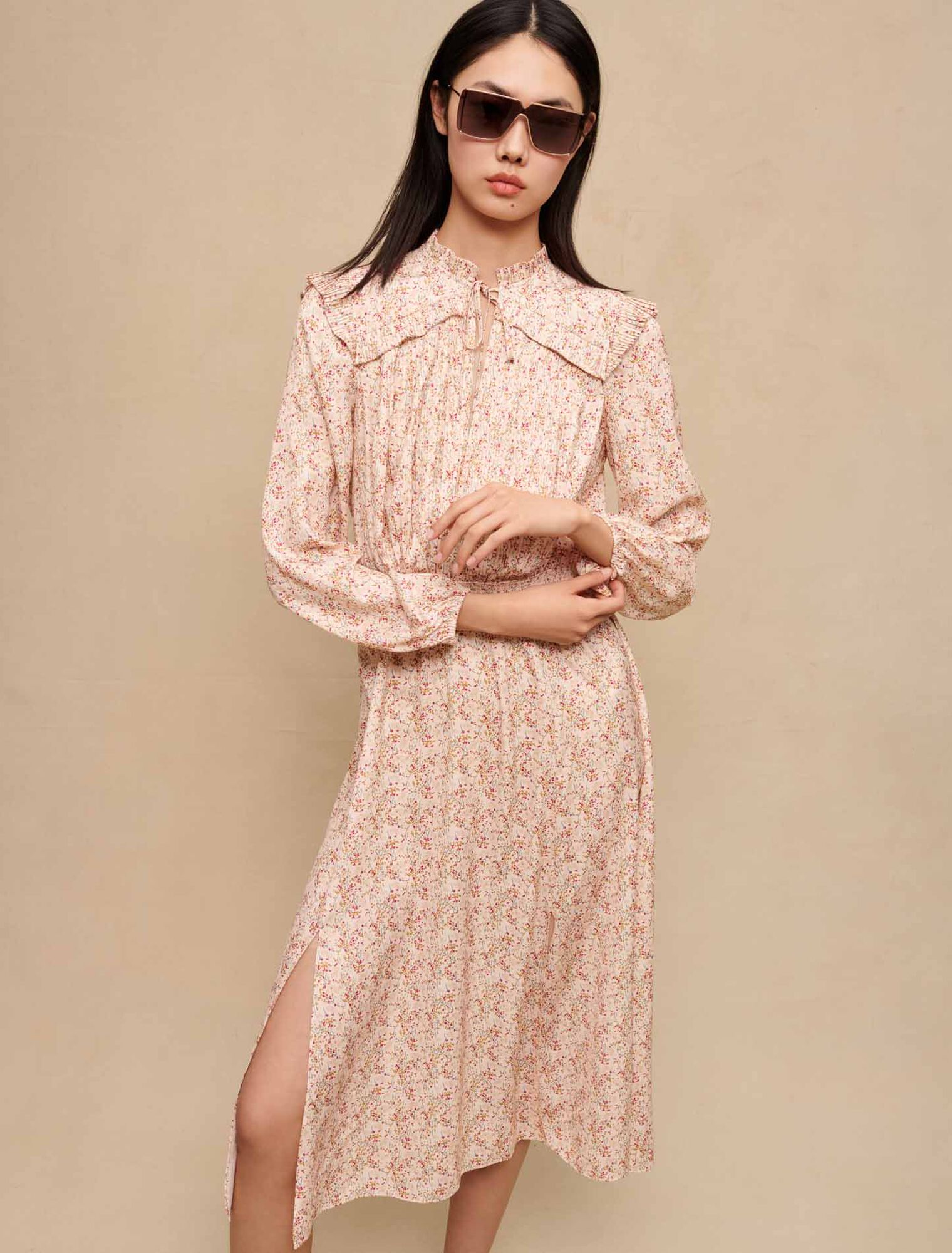 Robe longue à volants