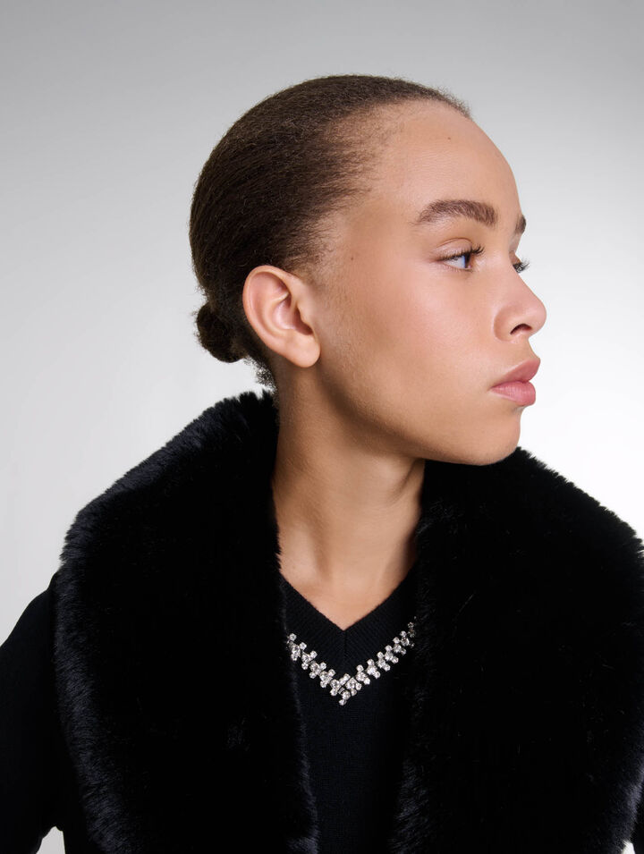 Manteau mi-long double face