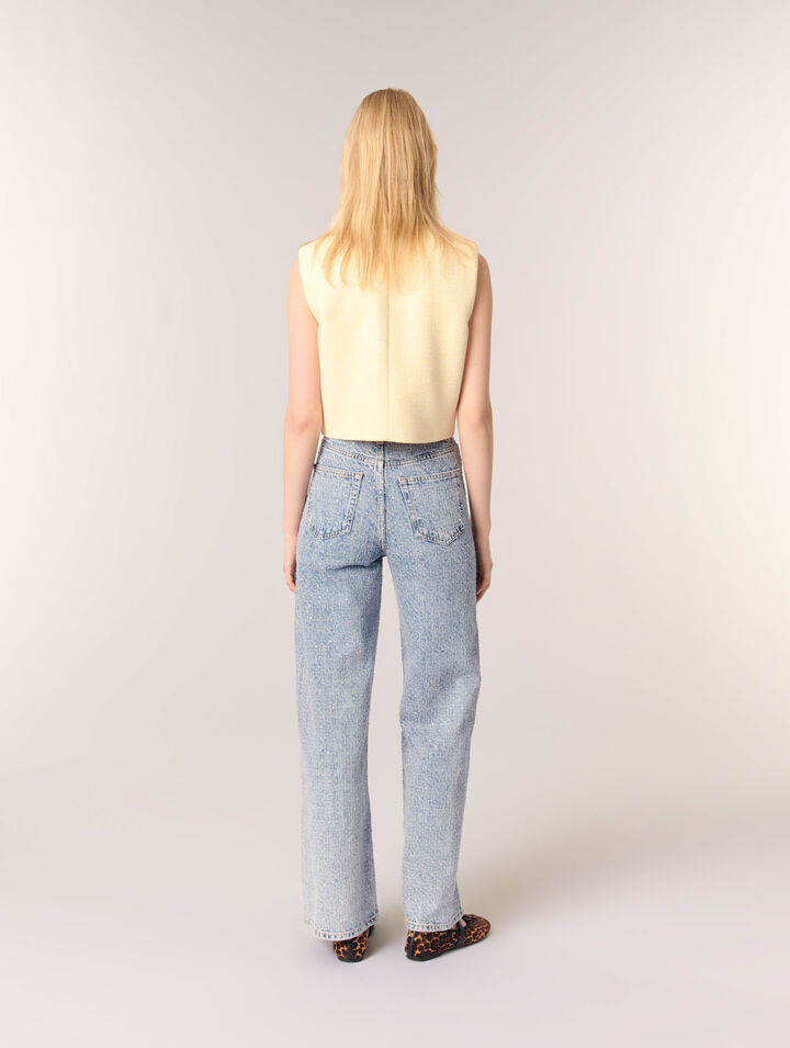 Jean large orné de strass