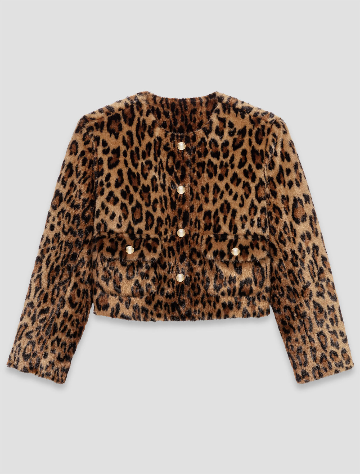Veste en fausse fourrure léopard