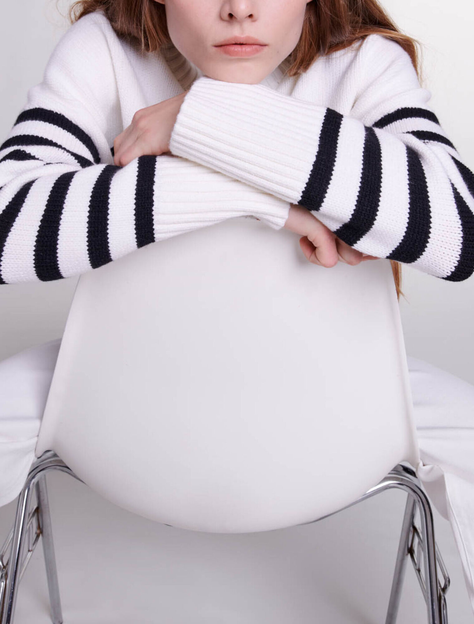 Pull marinière col zippé