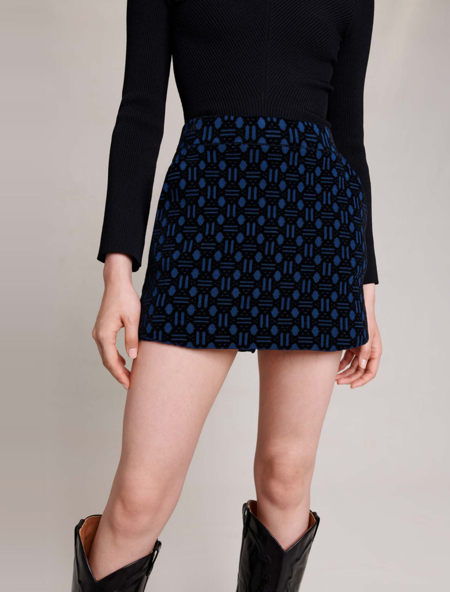 Short jupe à jacquard velours