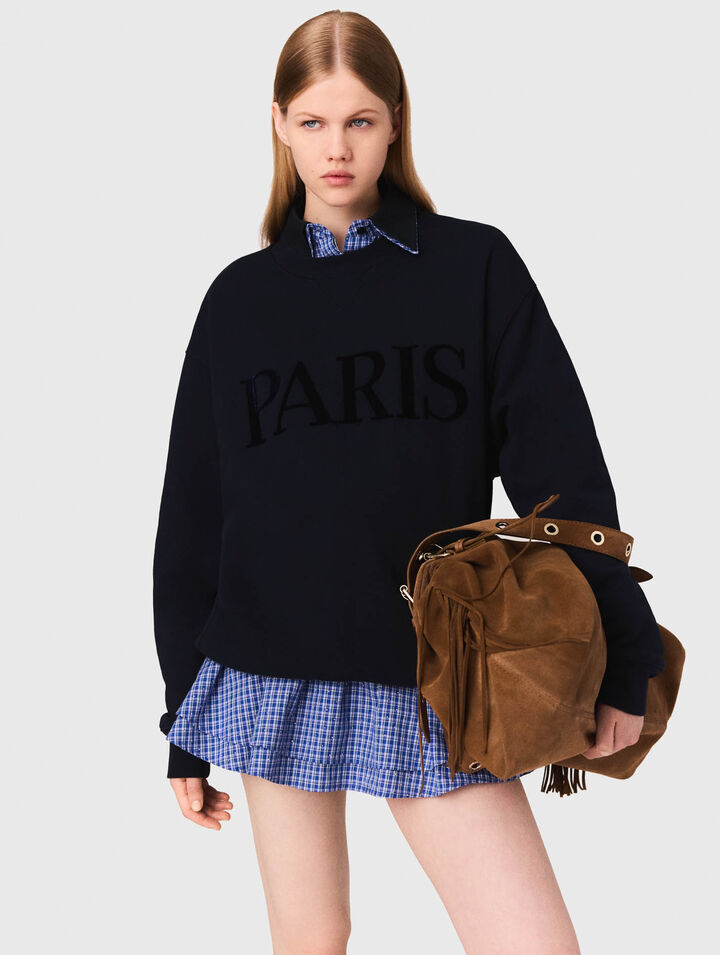 Sweatshirt logo Paris en relief