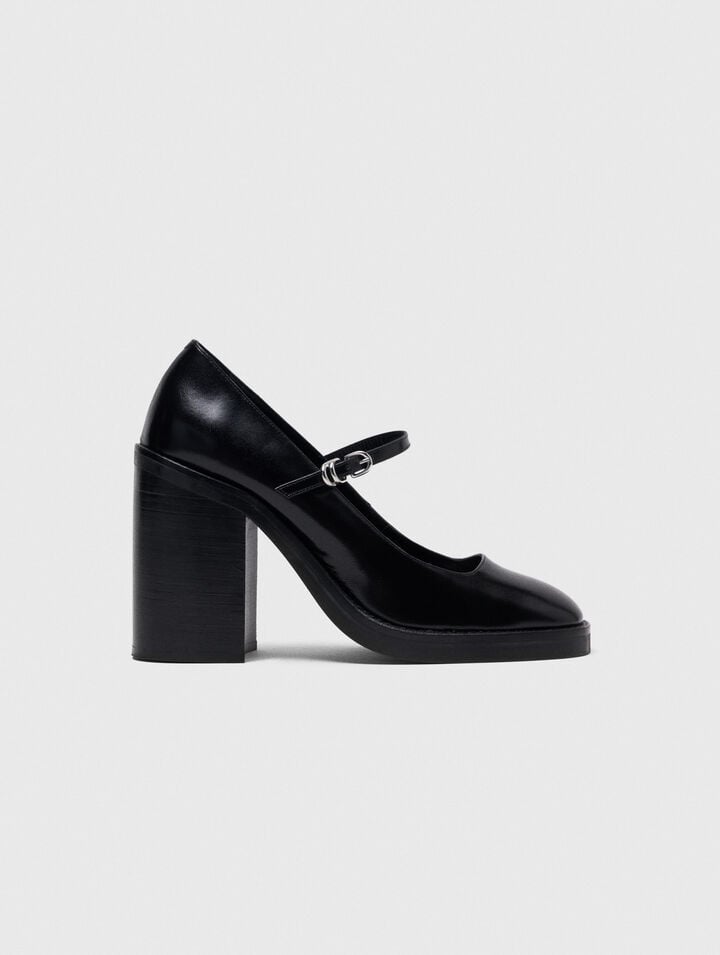 Maje Babies En Cuir In Black