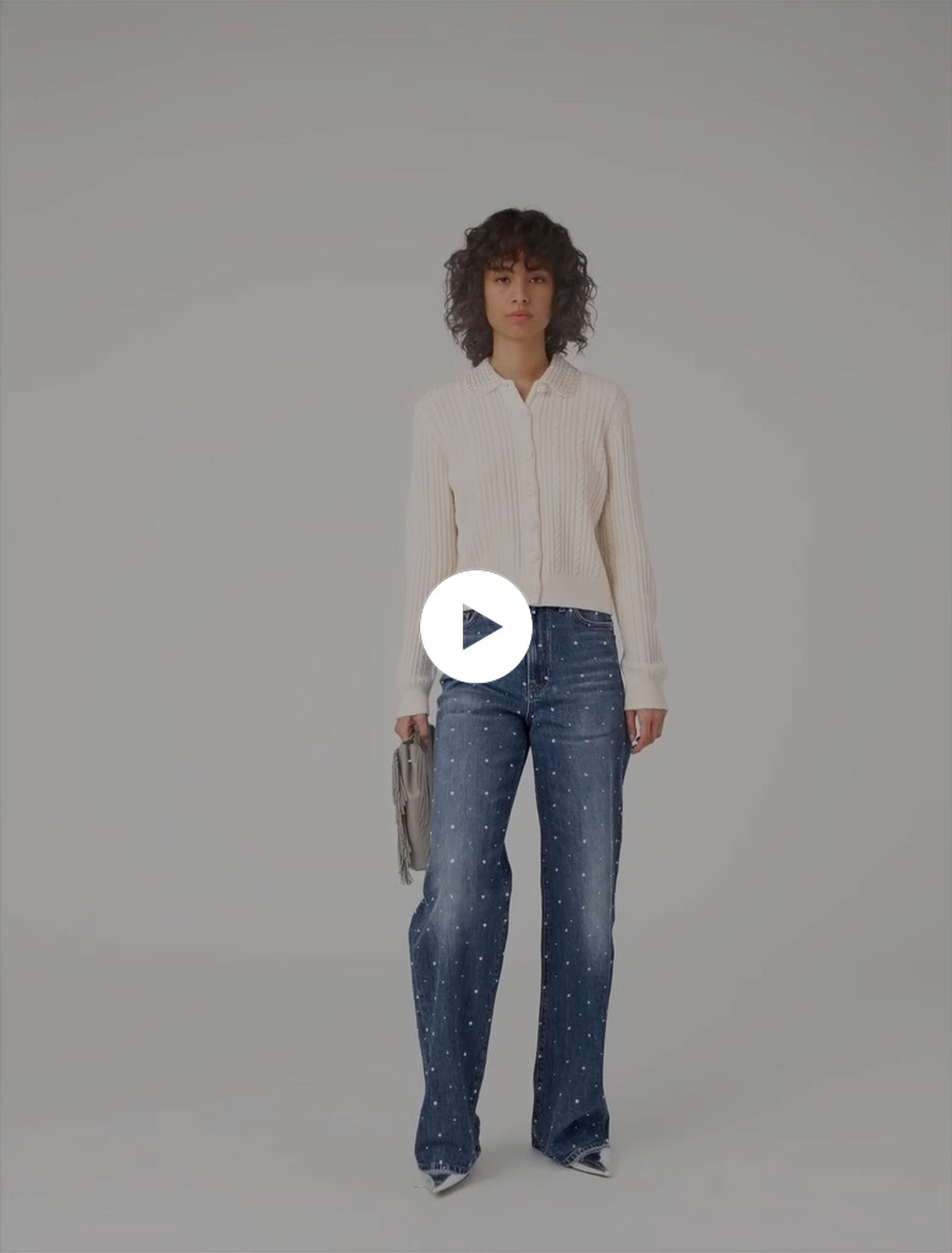 Cardigan en maille &agrave; col amovible