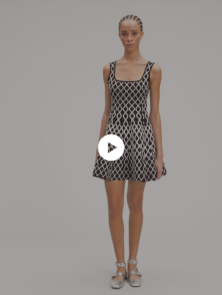 Robe courte en maille jacquard