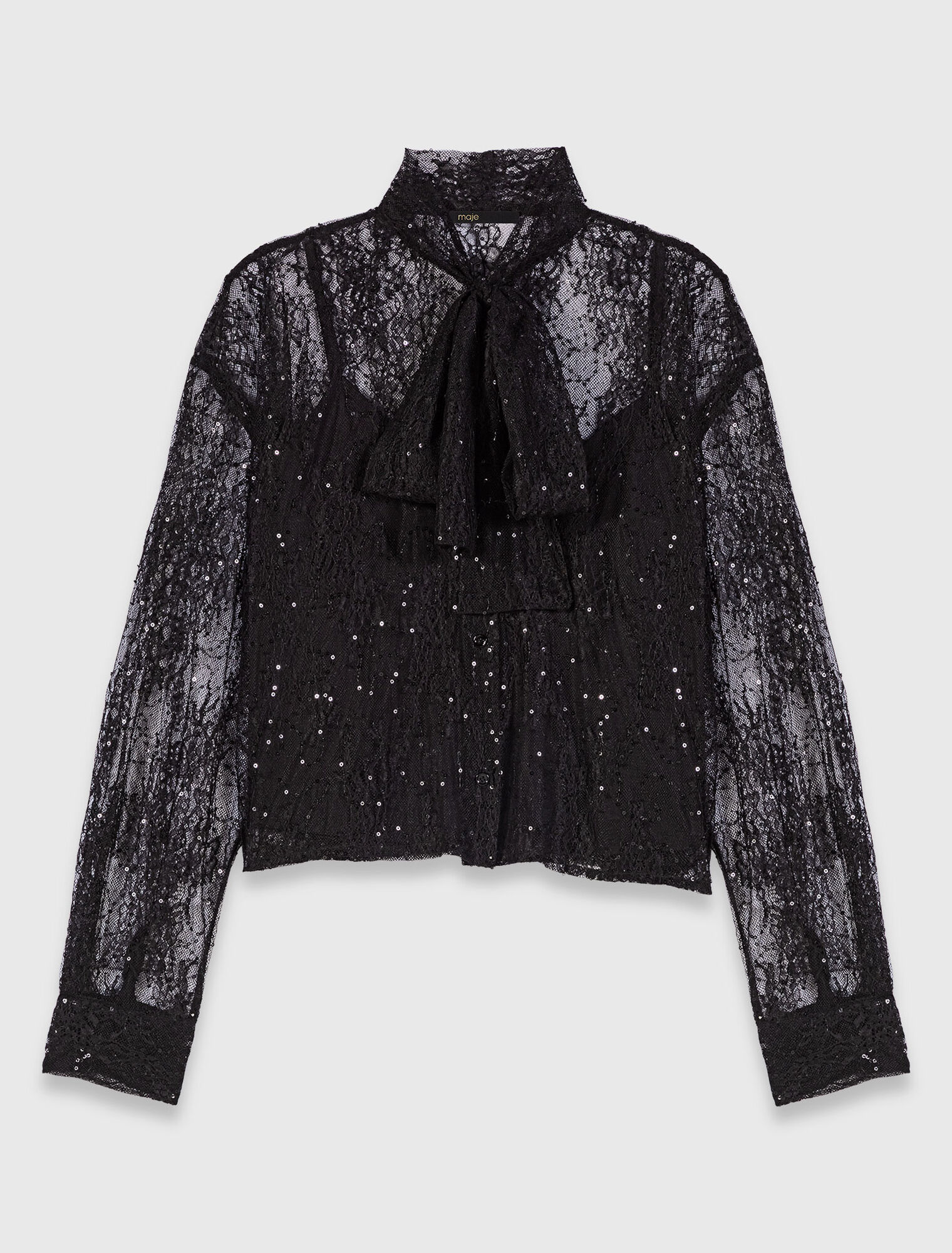 Chemise lavalliere en dentelle