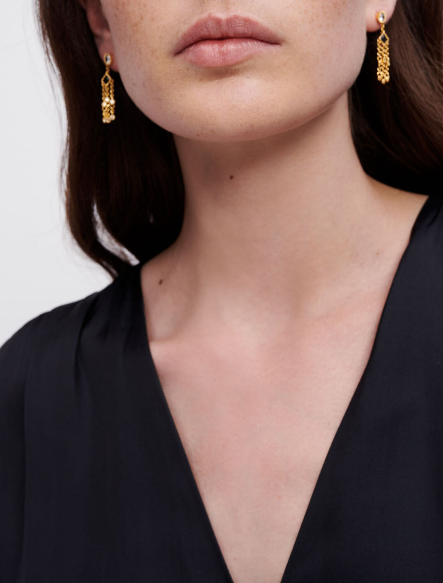 Robe en satin smockée