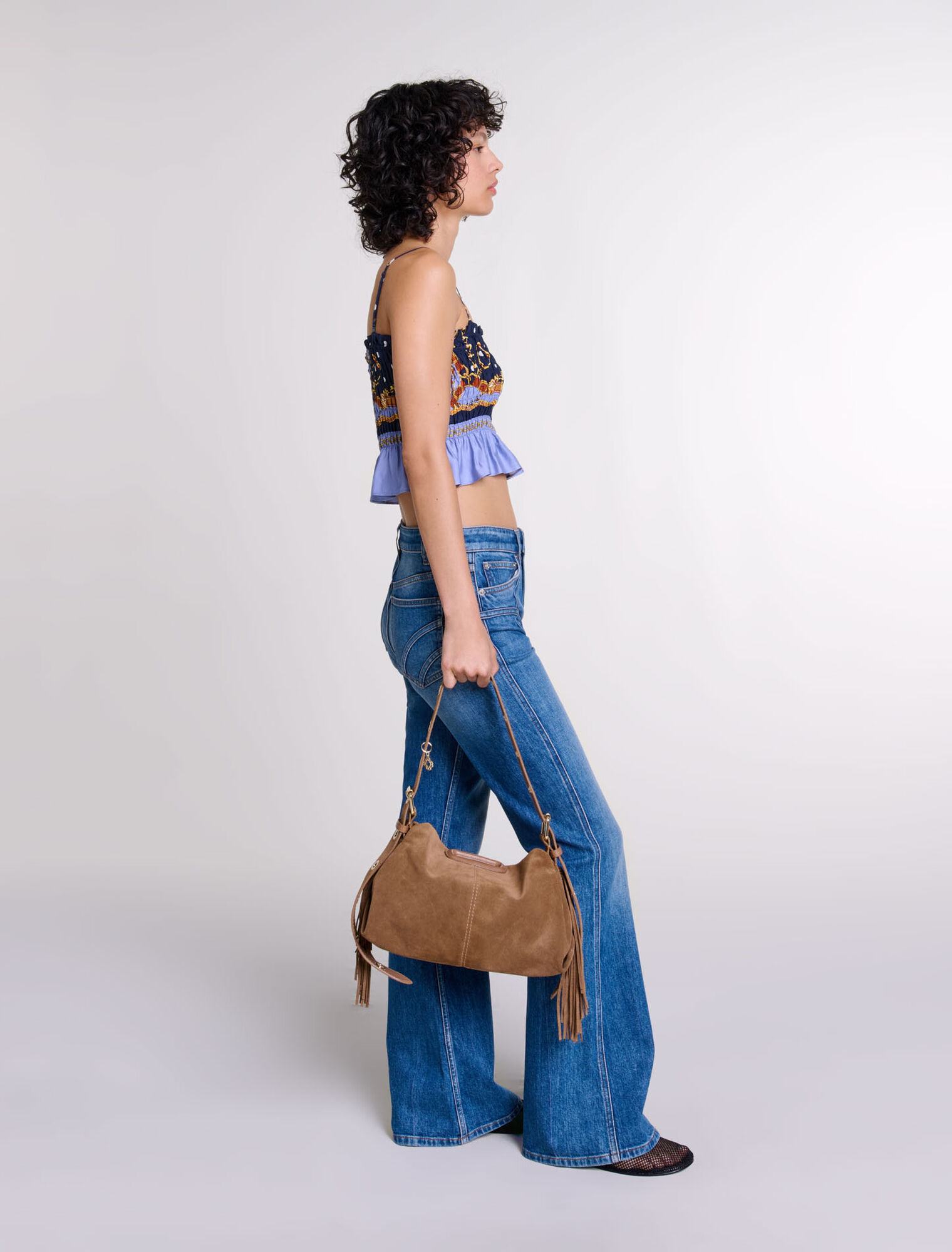 Jean flare à poches brodées