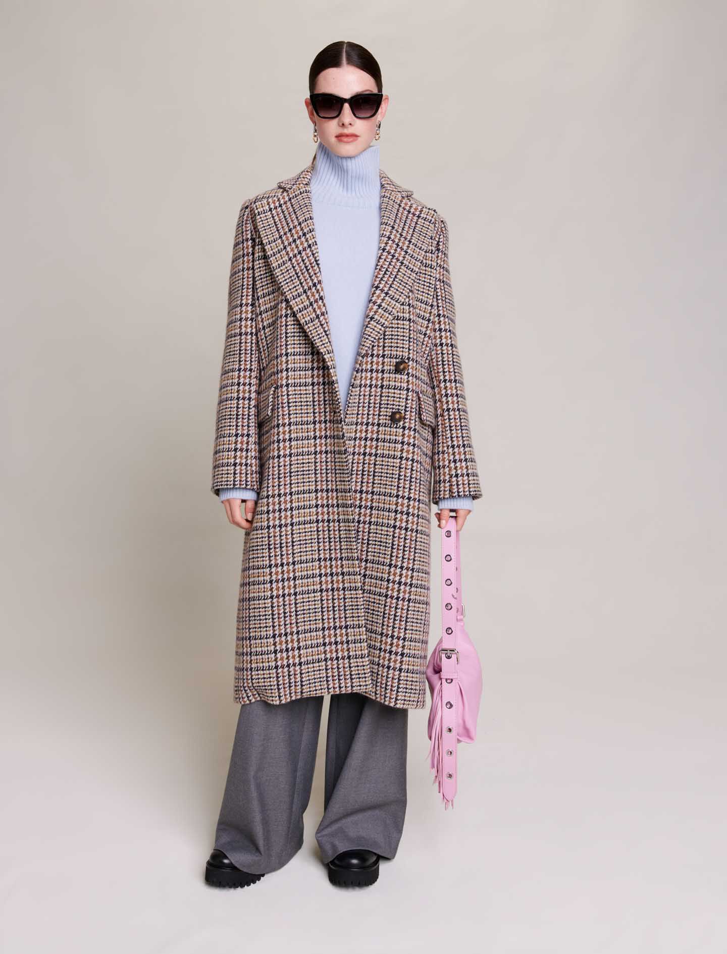 Manteau maje carreaux on sale